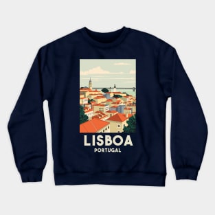 A Vintage Travel Art of Lisbon - Portugal Crewneck Sweatshirt